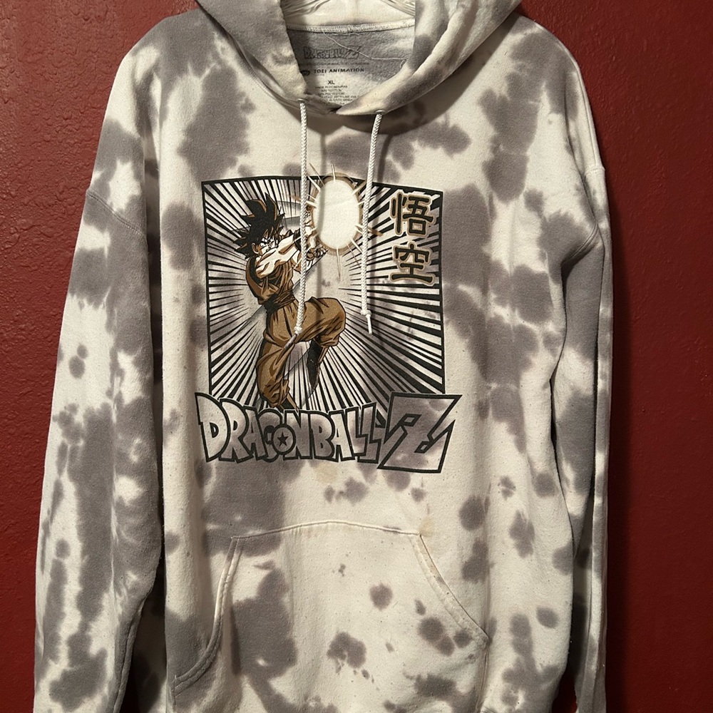 Dragon Ball Z Gray Tie-Dye Hoodie
